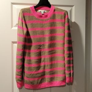 Tan pink stripes sweater